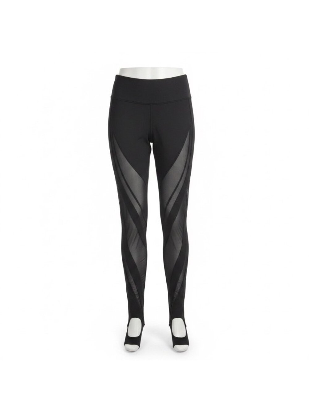 Manière De Voir Womens Black Leggings High-Waisted Mesh Design Accents Sz US 8